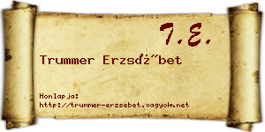 Trummer Erzsébet névjegykártya